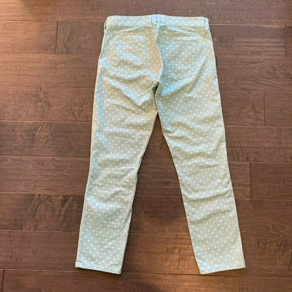 J Crew Cropped Matchstick Stretch Jeans Mint Polka - Picture 4 of 10
